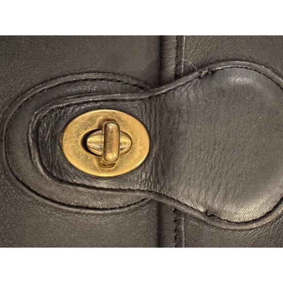 VTG 90s Y2K COACH WILLIS 9927 Black Bag Handbag Black Leather Satchel CLEAN - Picture 13 of 16